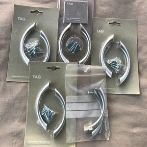 IKEA Tag Brushed Nickel Drawer Pulls Knobs SILVER Mikael Warnhammar